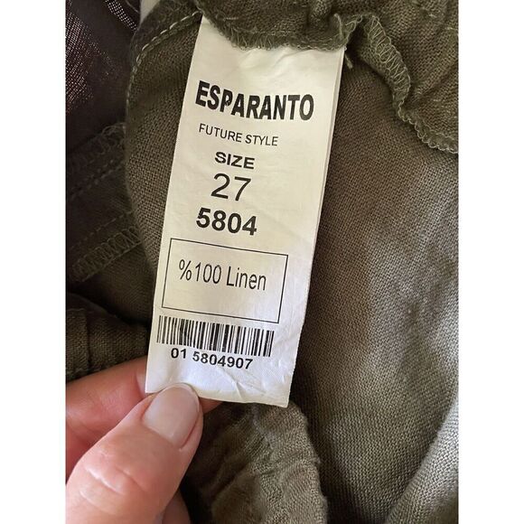Esperanto Women’s Pants Size S (27 European) 100% Linen New With Tags High Waist - Picture 7 of 9